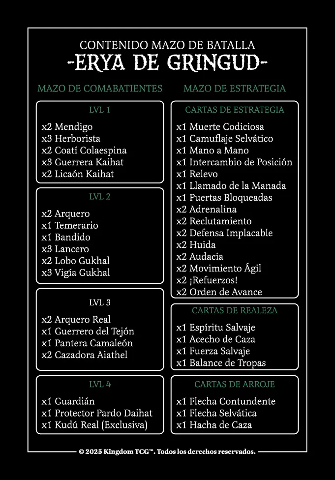 Contenido: Mazo de Batalla - Erya de Gringud™